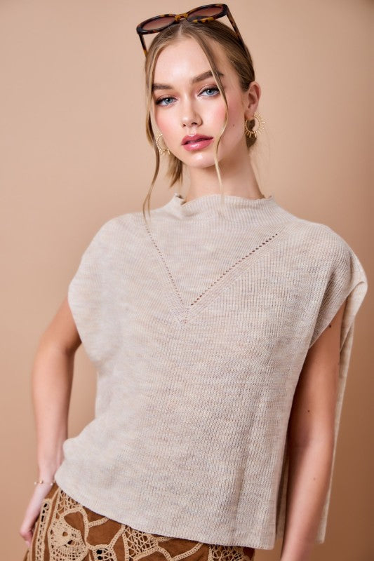The Oatmeal Mockneck Sweater Vest