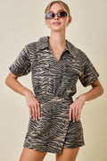 The Untamed Tiger Denim Romper